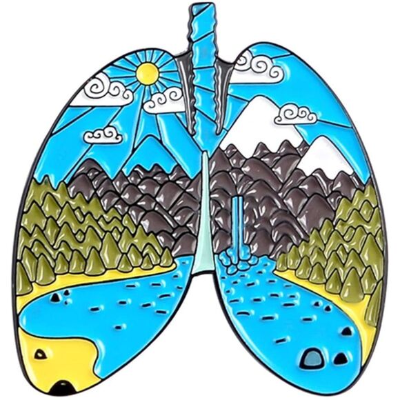 Natural Lugs Summer Mountains Multicolor Enamel Pin - Picture 1 of 2